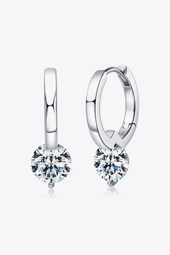 2 Carat Moissanite 925 Sterling Silver Drop Earrings Silver One Size Earrings