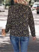 Perfee Printed Tie Neck Long Sleeve Top Woman Blouses