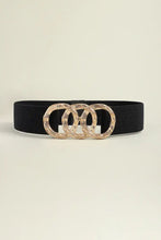 Zinc Alloy Buckle Elastic Wide Belt Black One Size Belts