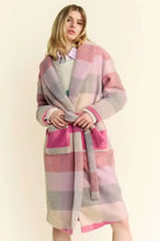 Davi & Dani Tied Color Block Collared Neck Coat Woman Outerwear