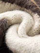 Men's Wave Striped Pattern Oversized Knit Sweater Mens Tops