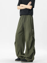 Men's Oversized Wide Leg Cargo Pants with Drawstring