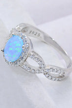 925 Sterling Silver Opal Halo Ring Rings