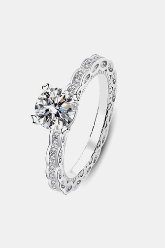 1 Carat Moissanite 925 Sterling Silver Ring Silver