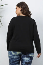 Plus Size Cutout Front Long Sleeve T-Shirt Woman T Shirts