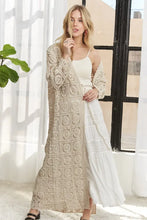 Adora long sleeves crochet detailing beige kimono jacket