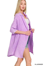 Zenana Washed Double Gauze Button Down Shirt Dress Casual Dresses