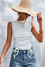Drawstring Detail Round Neck Tank Tanks & Camis