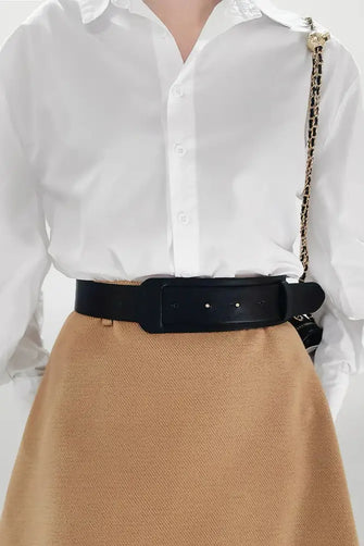 PU Leather Belt Black One Size Belts