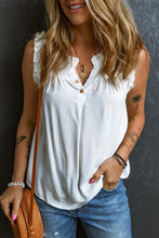 Frill Notched Sleeveless Tank Tanks & Camis