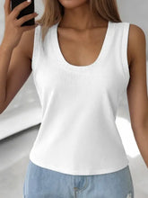 Solid Scoop Neck Tank White Tanks & Camis