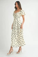 MABLE Polka Dot Puff Sleeve Midi Dress Casual Dresses