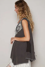 POL Embroidered Pearls Open Front Sleeveless Cardigan Woman Outerwear