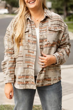 Plus Size Geometric Collared Neck Long Sleeve Jacket Dust Storm Woman Outerwear