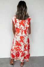 Floral V-Neck Summer Midi Dress Woman Casual Dress