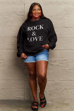 Simply Love Full Size ROCK ＆ LOVE Round Neck Sweatshirt Woman Sweatshirts