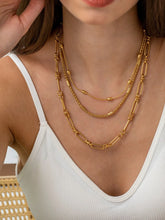 18K Gold-Plated Layered Chain Necklace and Bracelet Jewelry Set