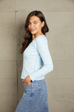 Mineral Wash Exposed Seam Long Sleeve Top