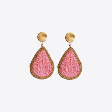Raffia Grass Teardrop Earrings Pink One Size