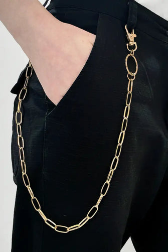 Iron Chain Belt Gold One Size Belts