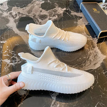 Mesh Lace-Up Platform Athletic Shoes White