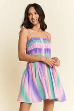 Davi & Dani Multi Color Ombre Printed Bodice Button Up Dress Casual Dresses
