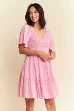 Davi & Dani Jacquard Checker Smocking Tiered Dress Casual Dresses
