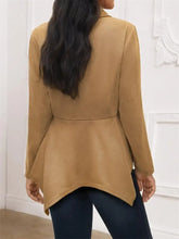 Handkerchief Hem Button Up Collared Neck Jacket Casual Dresses