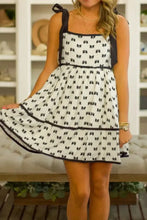 Bow Knot Color Contrast Trim Knotted Shoulder Mini Dress Casual Dresses