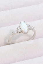 Opal and Zircon Platinum-Plated Ring Opal Rings