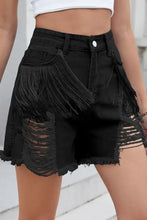 Distressed Fringe Denim Shorts Denim Shorts
