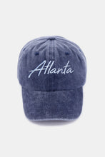 Zenana Washed ATLANTA Embroidered Baseball Cap Atlanta Navy One Size