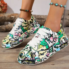 Abstract Print Lace Up Sneakers Woman Sneakers