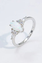 Opal and Zircon Platinum-Plated Ring Rings