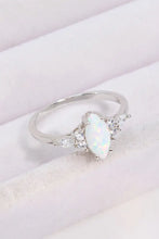 Opal and Zircon Platinum-Plated Ring Rings