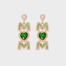 MOM Pearl Rhinestone Alloy Earrings Green One Size