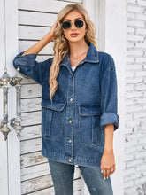Button Up Long Sleeve Denim Jacket Casual Dresses