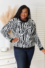 Heimish Full Size Zebra Print Sweater Sweater Pullovers