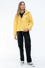 How Dare U Drawstring Hem PU Leather Zip Up Jacket Woman Outerwear