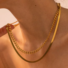 18K Gold-Plated Double Layered Necklace Gold One Size