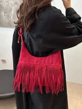 Fringe Solid Color Shoulder Bag Red One Size Shoulder Bags