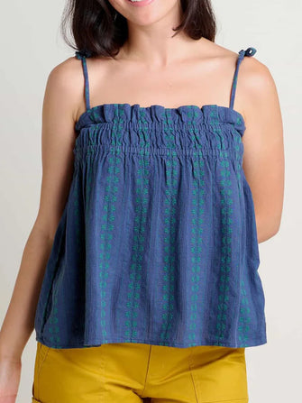 Frill Square Neck Cami Dusty Blue Tanks & Camis