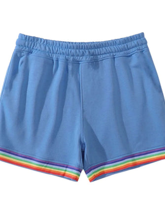 Men's Full Size Elastic Waist Shorts Plus Size Blue