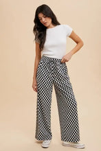 Annie Wear Drawstring Checkered Wide Leg Pants Woman Pants