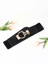 PU Elastic Wide Belt with Alloy Buckle Belts
