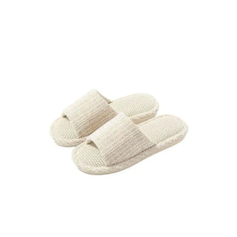 Open Toe Flats Slippers White Woman Slippers