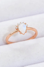 18K Rose Gold-Plated Pear Shape Natural Moonstone Ring Rings