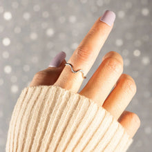 925 Sterling Silver Inlaid Zircon Wave Shape Ring Rings