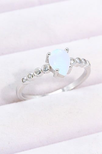 Teardrop Natural Moonstone Ring Moonstone