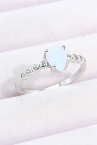Teardrop Natural Moonstone Ring Moonstone Rings